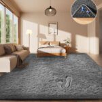 Washable Plush Shag Area Rug for Living Room and Bedroom