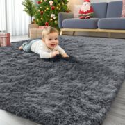 Washable Plush Shag Area Rug for Living Room and Bedroom